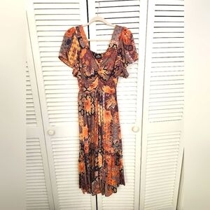 Orange printed dress